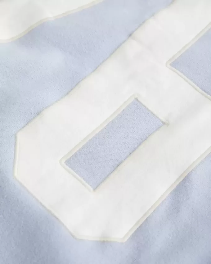 Oversized Number Graphic V-Neck Sweatshirt