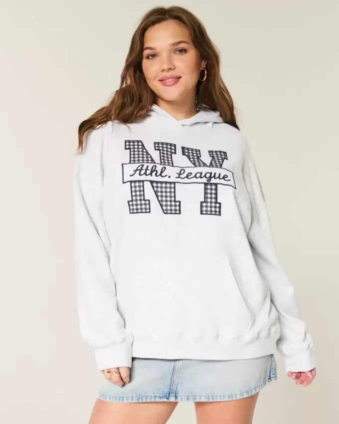Oversized NY Graphic Hoodie