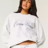 Oversized Ocean Beach Graphic Crew Sweatshirt Oversized Ocean Beach Graphic Crew Sweatshirt