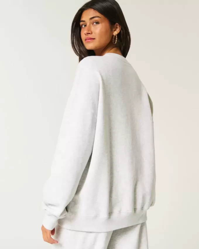 Oversized Ocean Beach Graphic Crew Sweatshirt Oversized Ocean Beach Graphic Crew Sweatshirt