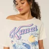 Oversized Off-the-Shoulder Kauai Graphic Tee