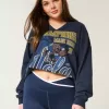 Oversized UCLA Graphic Notch-Neck Sweatshirt