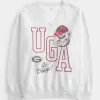 Oversized UGA Dawgs Graphic Notch-Neck Sweatshirt Oversized UGA Dawgs Graphic Notch-Neck Sweatshirt