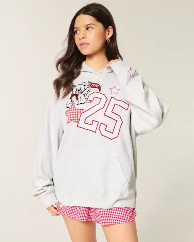 Oversized Varsity Graphic Hoodie