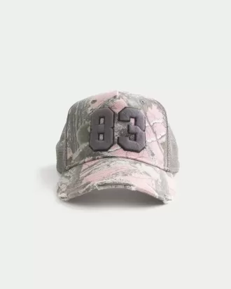 Pink Camo Number Graphic Trucker Hat