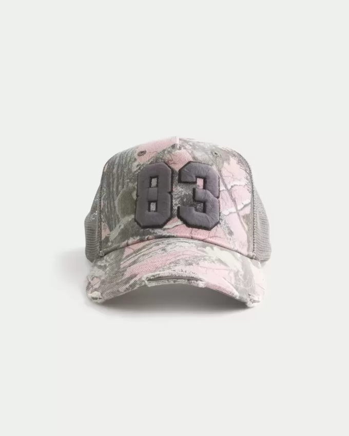 Pink Camo Number Graphic Trucker Hat Pink Camo Number Graphic Trucker Hat