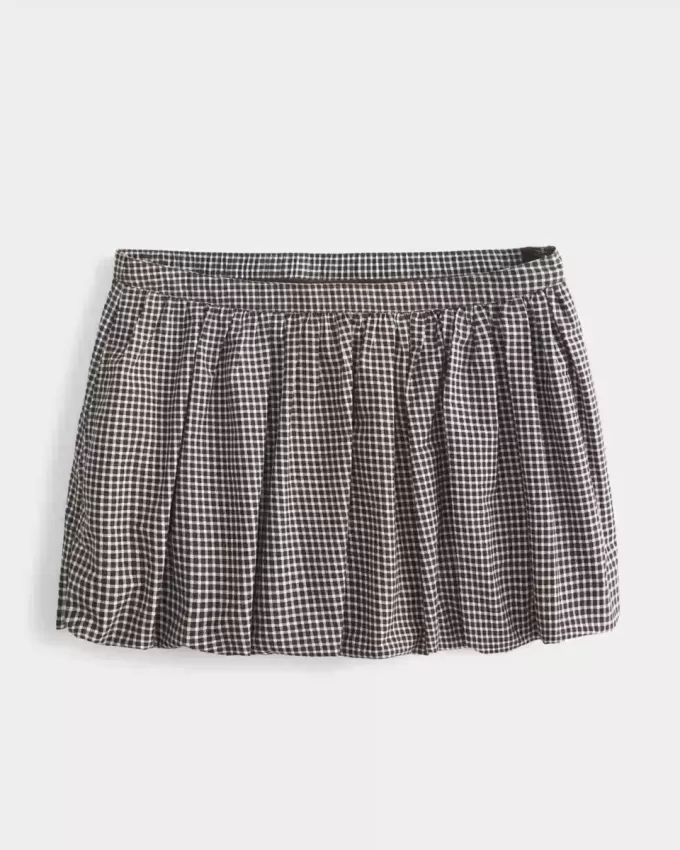 Plaid Bubble Mini Skirt