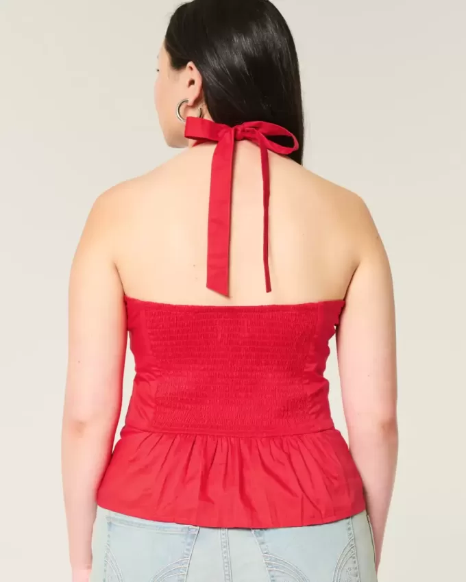 Pleated Open-Back Halter Top Pleated Open-Back Halter Top