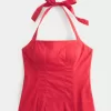 Pleated Open-Back Halter Top Pleated Open-Back Halter Top