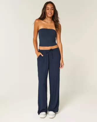 Pull-On Slub Pants