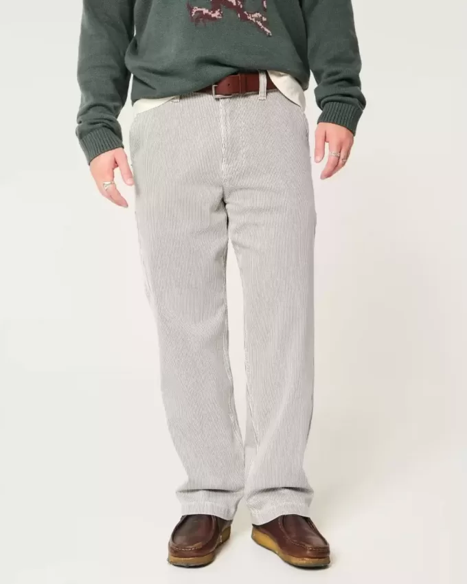 Railroad Stripe Baggy Painter Jeans Railroad Stripe Baggy Painter Jeans