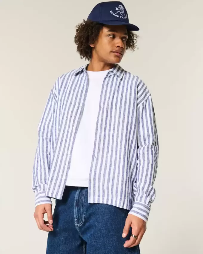 Relaxed Linen-Blend Shirt Relaxed Linen-Blend Shirt