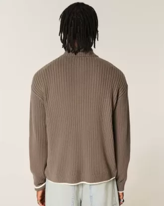 Relaxed Number Graphic Zip-Up Sweater Relaxed Number Graphic Zip-Up Sweater