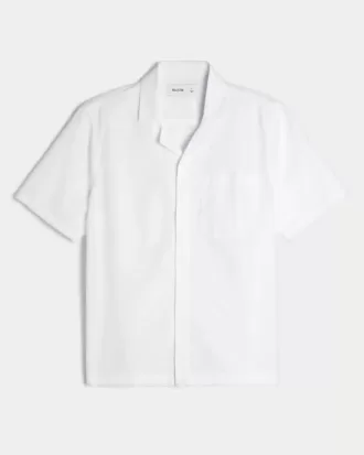 Relaxed Short-Sleeve Button-Through Shirt