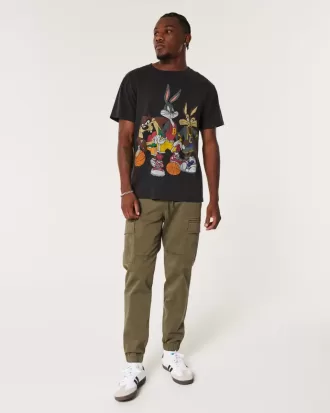 Relaxed Twill Cargo Joggers