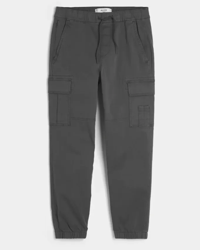 Relaxed Twill Cargo Joggers