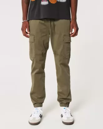 Relaxed Twill Cargo Joggers