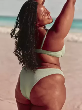 Ribbed High-Leg Cheekiest Bikini Bottom