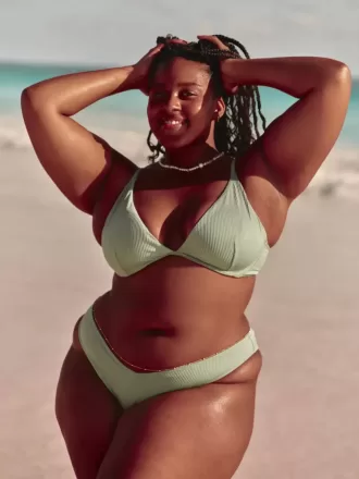 Ribbed High-Leg Cheekiest Bikini Bottom