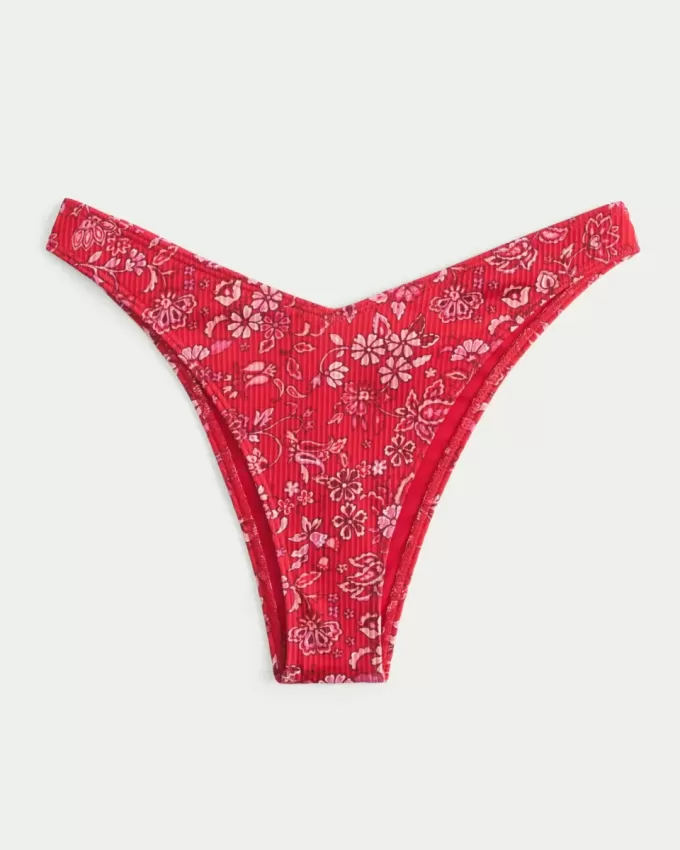 Ribbed High-Leg Cheekiest Bikini Bottom