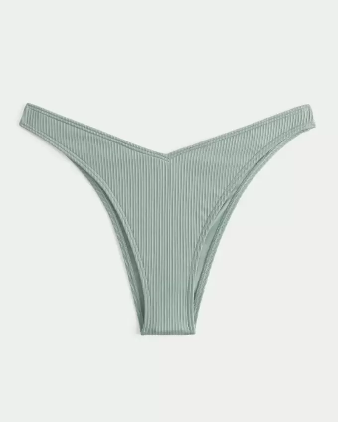 Ribbed High-Leg Cheekiest Bikini Bottom