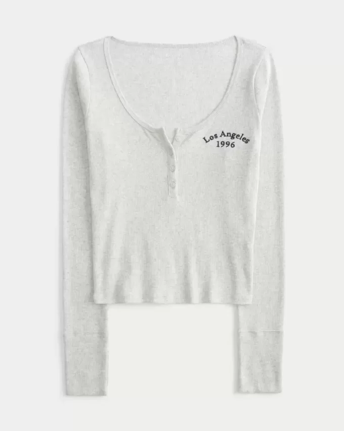 Ribbed Los Angeles Graphic Henley Ribbed Los Angeles Graphic Henley