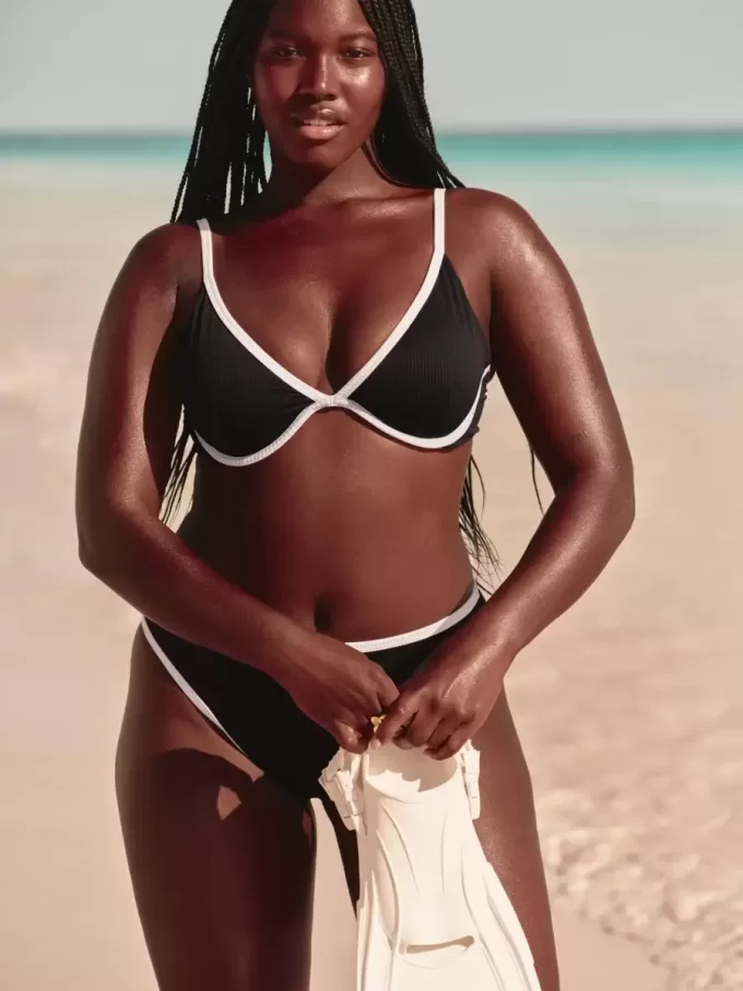 Ribbed Plunge Underwire Bikini Top Ribbed Plunge Underwire Bikini Top