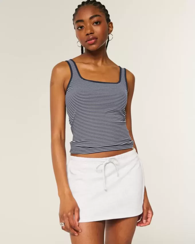 Ribbed Seamless Fabric Square-Neck Tank Ribbed Seamless Fabric Square-Neck Tank