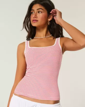 Ribbed Seamless Fabric Square-Neck Tank Ribbed Seamless Fabric Square-Neck Tank