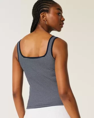 Ribbed Seamless Fabric Square-Neck Tank Ribbed Seamless Fabric Square-Neck Tank