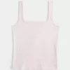 Ribbed Seamless Fabric Square-Neck Tank Ribbed Seamless Fabric Square-Neck Tank