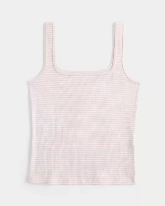 Ribbed Seamless Fabric Square-Neck Tank Ribbed Seamless Fabric Square-Neck Tank