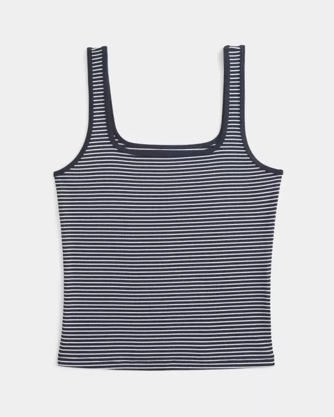 Ribbed Seamless Fabric Square-Neck Tank Ribbed Seamless Fabric Square-Neck Tank