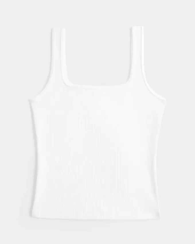 Ribbed Seamless Fabric Square-Neck Tank Ribbed Seamless Fabric Square-Neck Tank