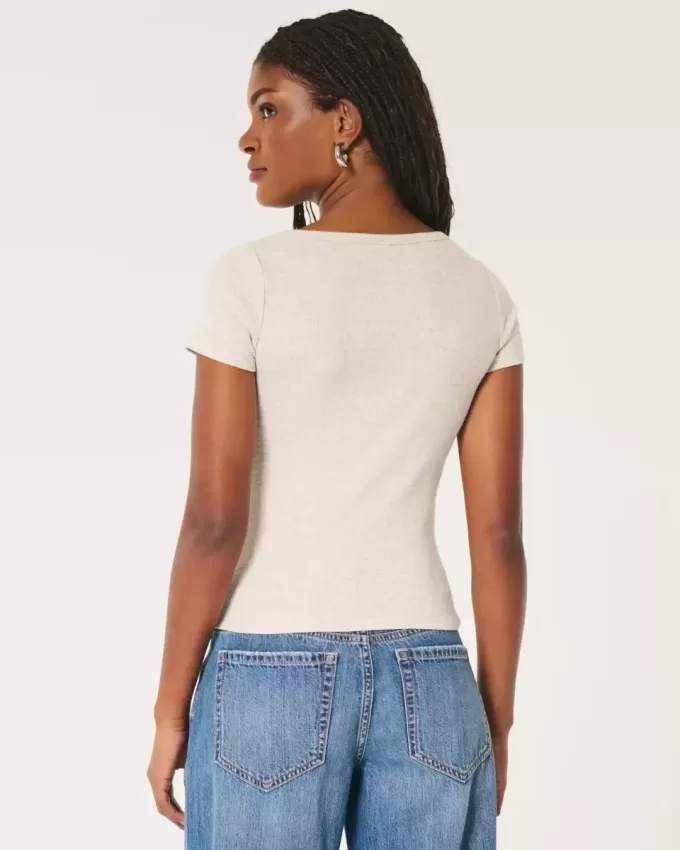 Ribbed Short-Sleeve Icon Henley