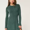 Ribbed Skater Mini Sweater Dress Ribbed Skater Mini Sweater Dress