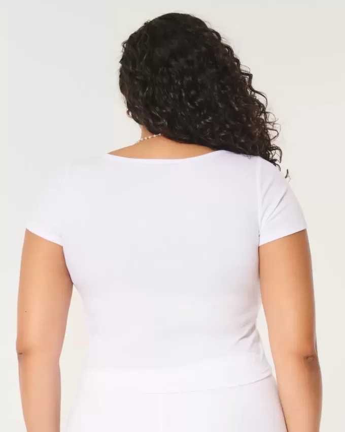 Ribbed Square-Neck Baby Tee Ribbed Square-Neck Baby Tee