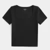Ribbed Square-Neck Baby Tee Ribbed Square-Neck Baby Tee