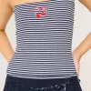 Ribbed Strapless Embroidered Cherry Tube Top Ribbed Strapless Embroidered Cherry Tube Top