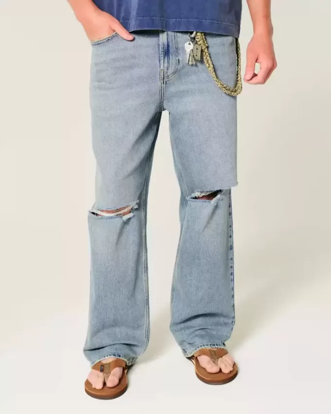 Ripped Medium Wash Baggy Jeans Ripped Medium Wash Baggy Jeans