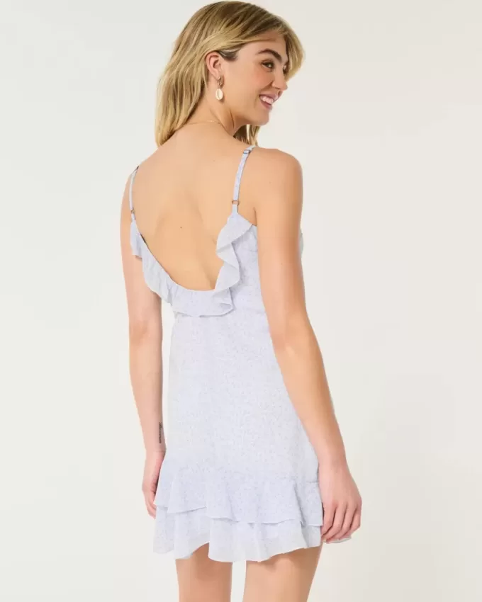 Ruffle Chiffon Mini Dress