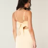 Satin Back Bow Bodycon Dress