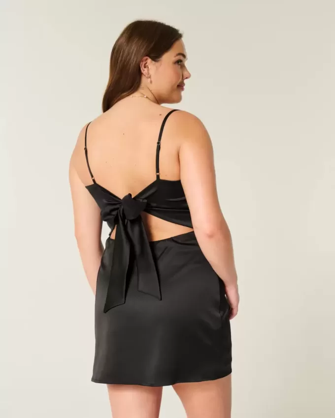 Satin Back Bow Bodycon Dress Satin Back Bow Bodycon Dress