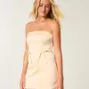 Satin Strapless Bow Bodycon Dress Satin Strapless Bow Bodycon Dress