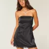 Satin Strapless Bow Bodycon Dress Satin Strapless Bow Bodycon Dress