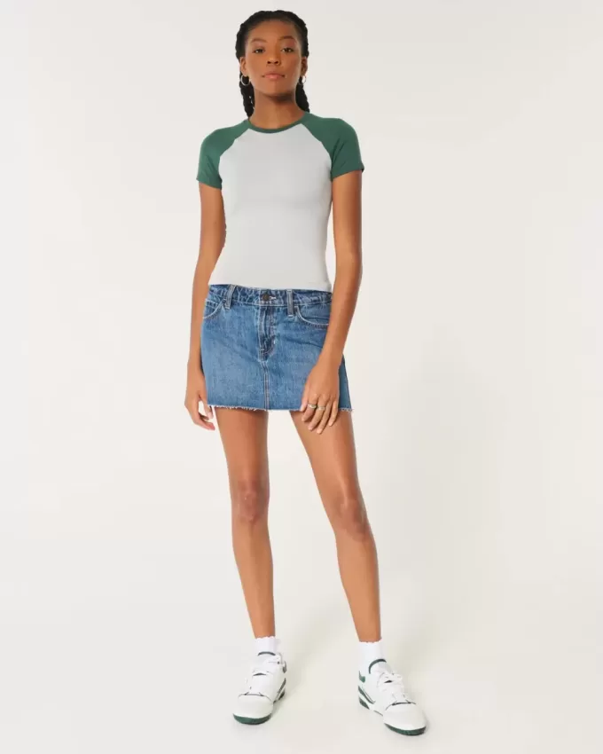 Seamless Fabric Longline Crew Baby Tee Seamless Fabric Longline Crew Baby Tee