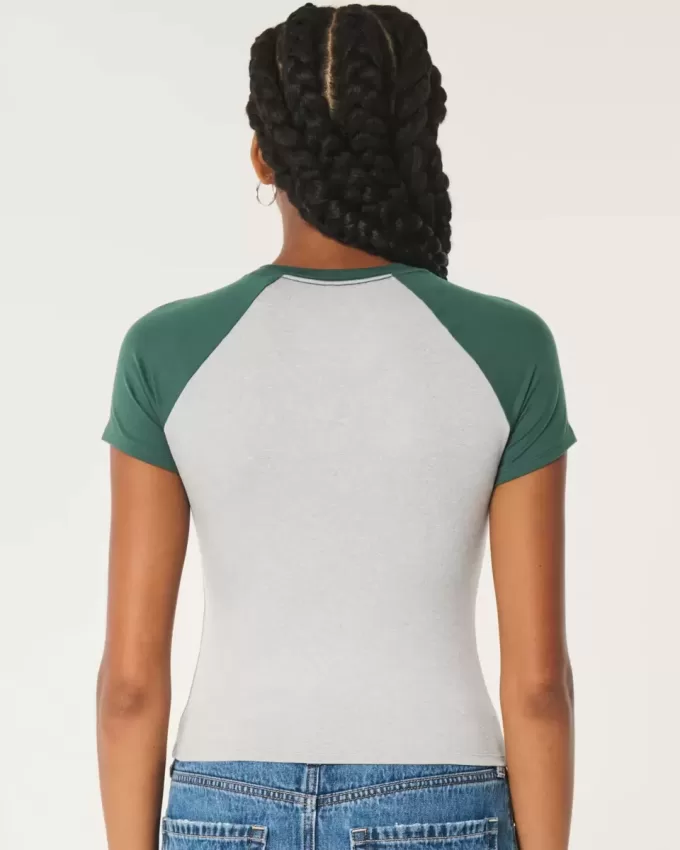 Seamless Fabric Longline Crew Baby Tee Seamless Fabric Longline Crew Baby Tee