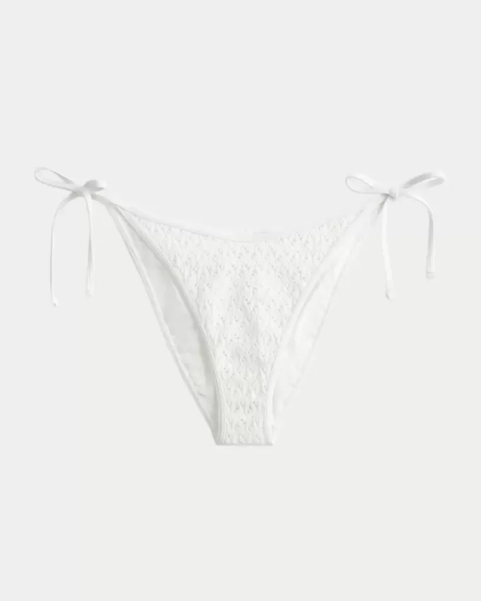 Sequin Crochet-Style Side Tie Cheeky Bikini Bottom Sequin Crochet-Style Side Tie Cheeky Bikini Bottom