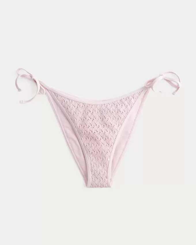 Sequin Crochet-Style Side Tie Cheeky Bikini Bottom Sequin Crochet-Style Side Tie Cheeky Bikini Bottom