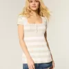 Short-Sleeve Henley Babydoll Top Short-Sleeve Henley Babydoll Top